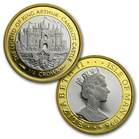 1996 Isle of Man 2-Coin 1/4 oz Camelot Castle Bi-Metallic Set 1996 Isle of Man 2-Coin 1/4 oz Camelot Castle Bi-Metallic Set
